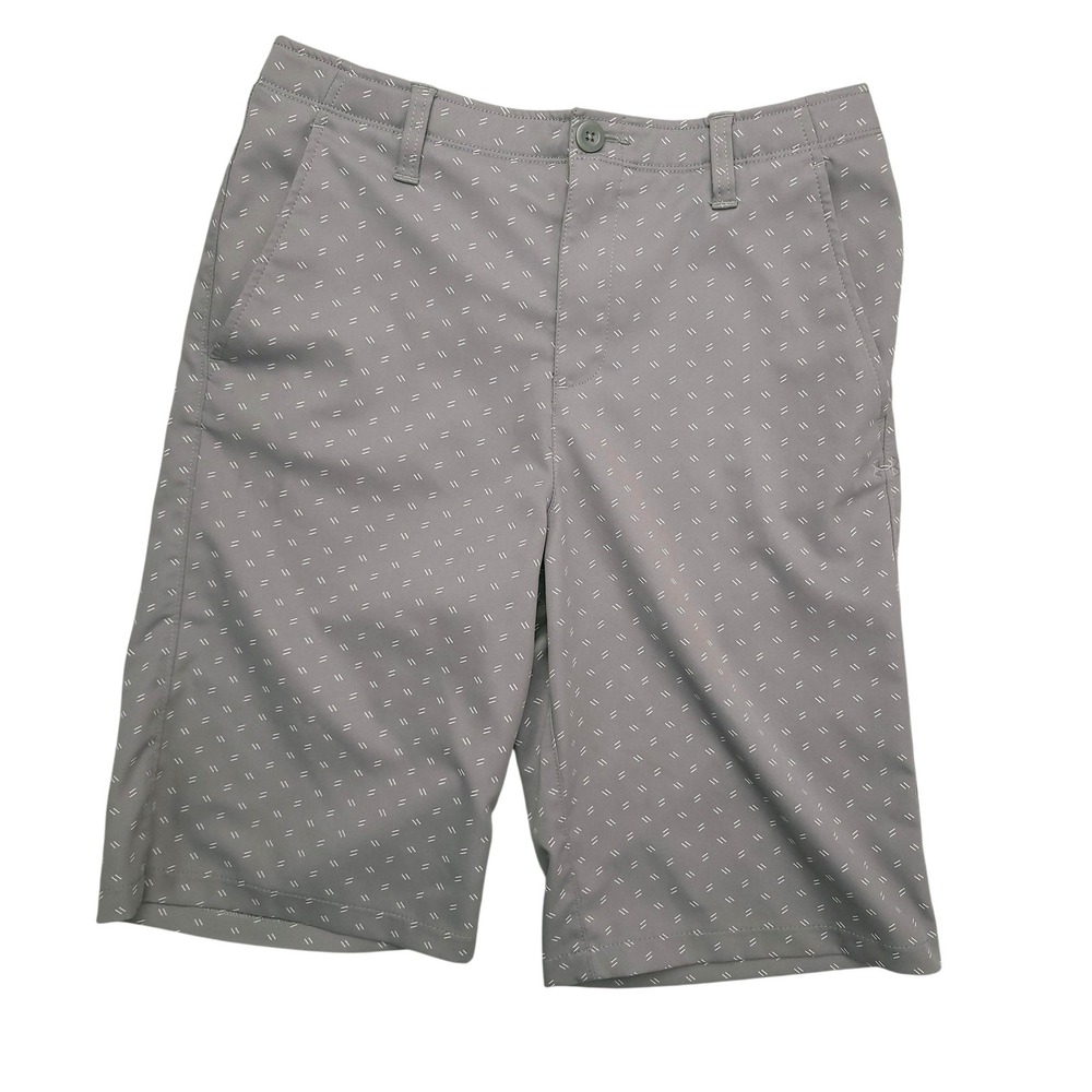 Under Armour Shorts Boys 18 Gray Geometric HeatGear Golf Performance Print